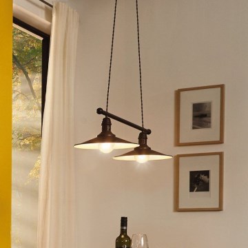 Eglo 49457 - Полилей на кабел STOCKBURY 2xE27/60W/230V