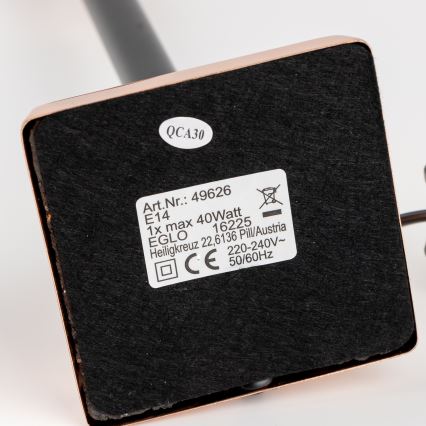 Eglo 49626 - Крак на лампа TRUNGLE 1xE14/40W/230V