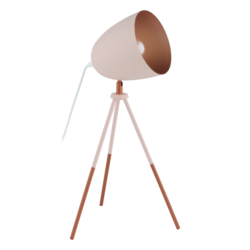 Eglo 49727 - Настолна лампа CHESTER 1xE27/60W/230V бяла/медна