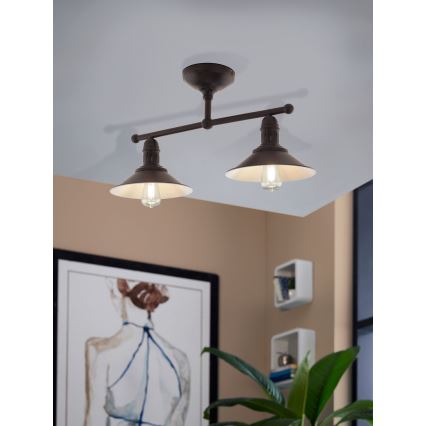 Eglo 49824 - Полилей на прът STOCKBURY 2xE27/60W