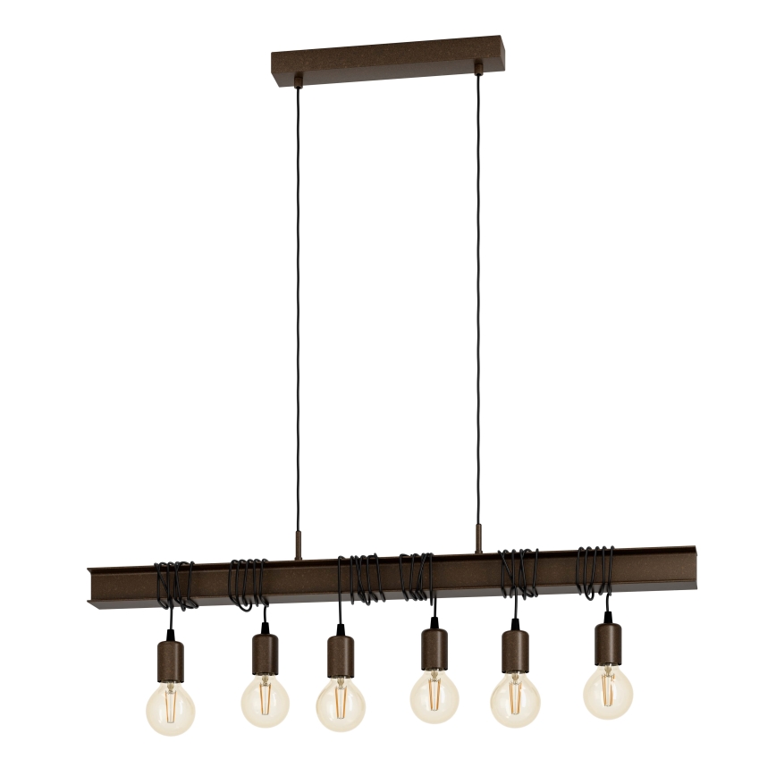 Eglo - Полилей на верижка TOWNSHEND 6xE27/60W/230V