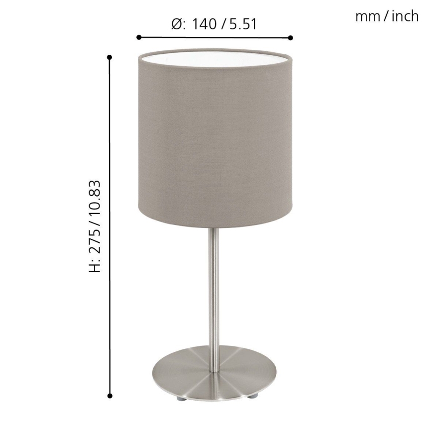 Eglo 54745 - Настолна лампа ANADIA 1xE14/40W/230V taupe/матов хром