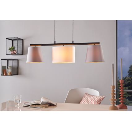 Eglo 55207 - LED полилей на кабел ALMEIDA 3xE14/25W/230V сив