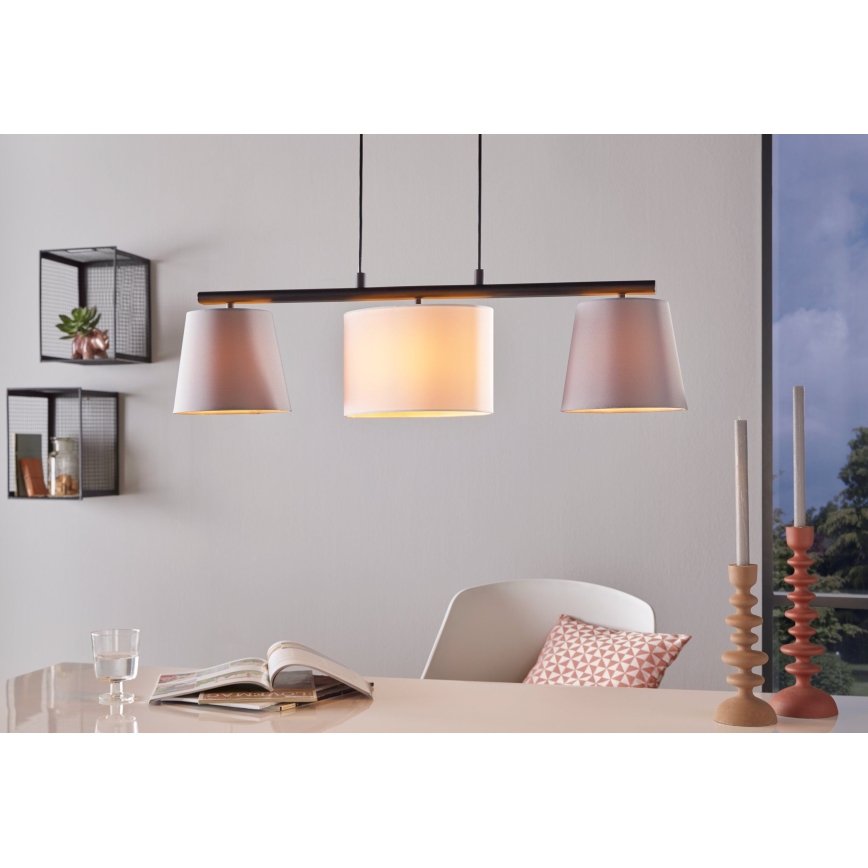 Eglo 55207 - LED полилей на кабел ALMEIDA 3xE14/25W/230V сив