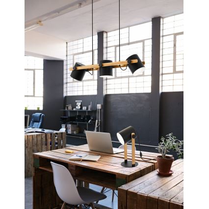 Eglo 55234 - Пендел HORNWOOD 3xE27/60W/230V