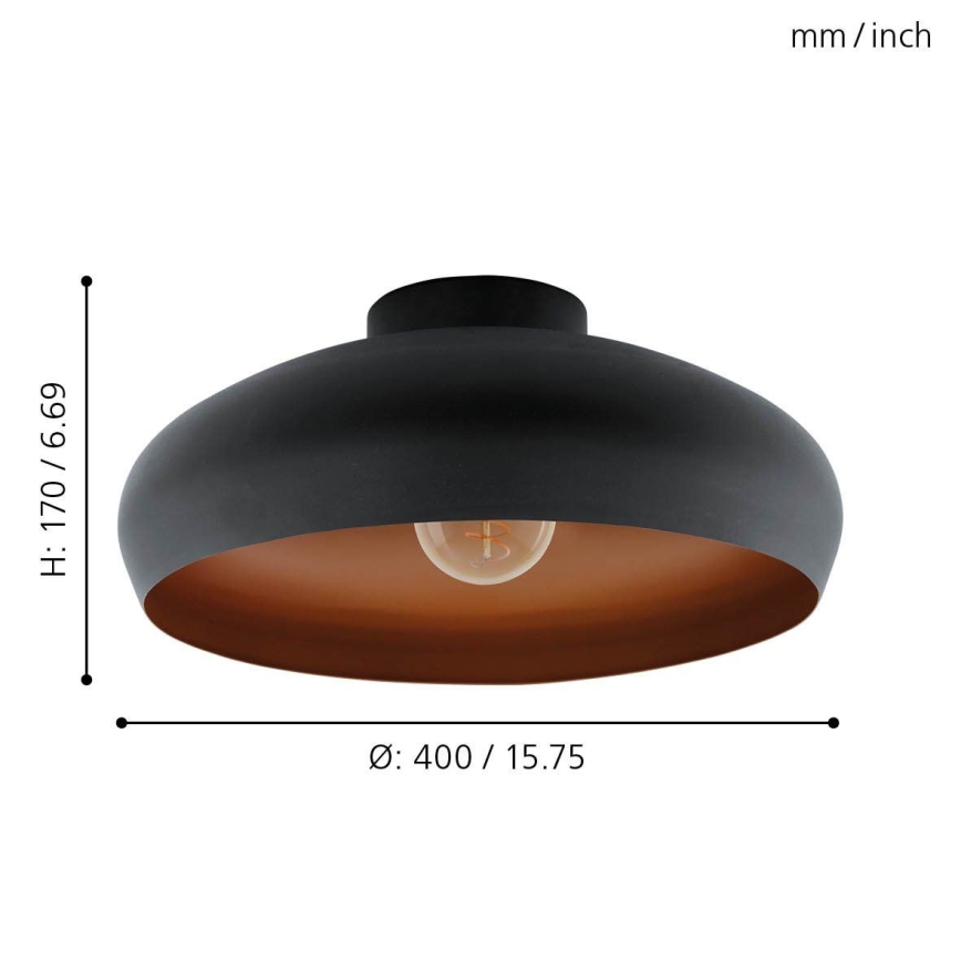 Eglo 55248 - Плафон MOGANO 1xE27/60W/230V черен