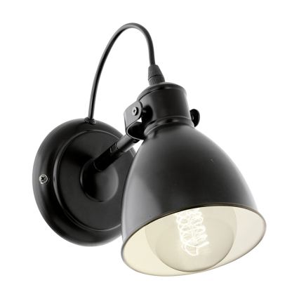 Eglo 55261 - Стенна лампа PRIDDY 1xE27/40W/230V черна
