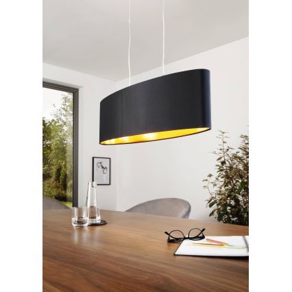 Eglo 55266 - Пендел MASERLO 2xE27/60W/230V черен