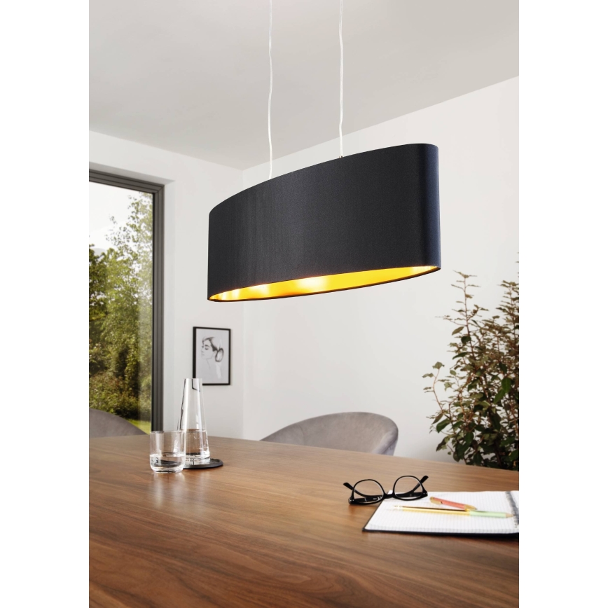 Eglo 55266 - Пендел MASERLO 2xE27/60W/230V черен