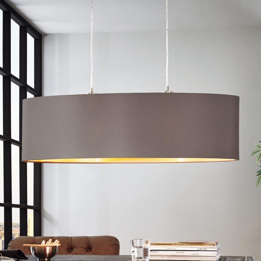 Eglo 55271 - Пендел MASERLO 2xE27/60W/230V кафяв