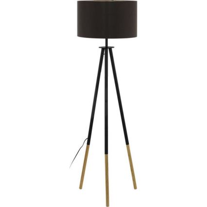 Eglo 55291 - Лампион BIDFORD 1xE27/60W/230V черен/кафяв