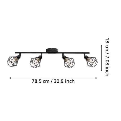 Eglo 55301 - LED спот ZAPATA 4xG9/3W/230V, черен