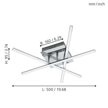 Eglo 55707 - LED таванно осветително тяло 3xLED/3,5W/230V