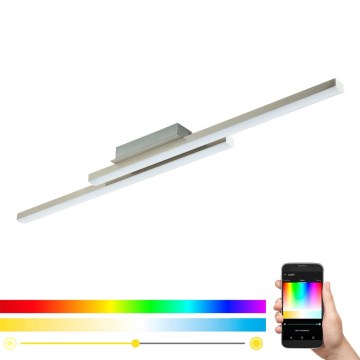 Eglo 55971 - LED RGBW димируемо таванно осветително тяло FRAIOLI-Z LED/34W/230V 2700-6500K матов хром + дистанционно управление