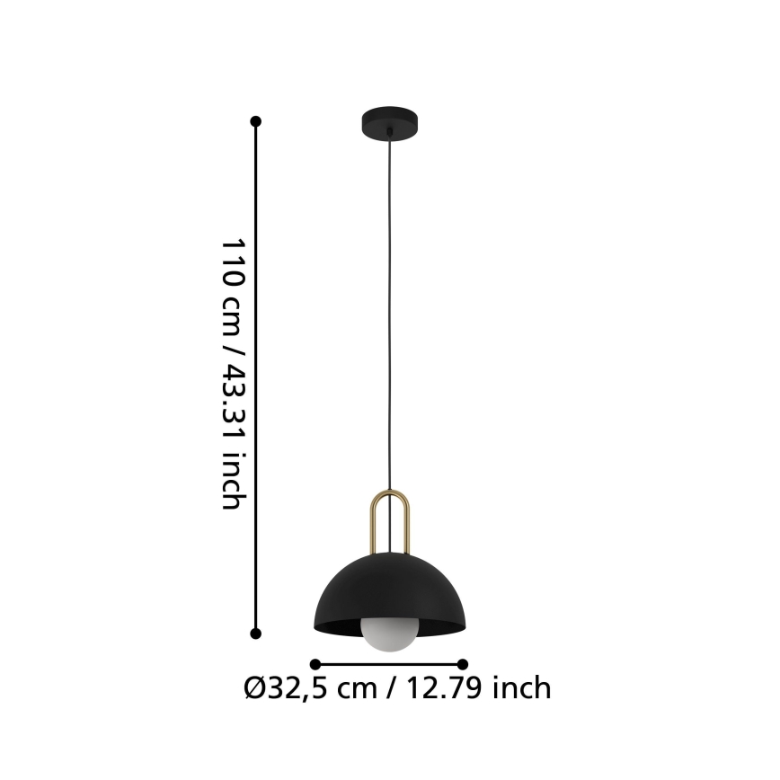 Eglo 56459 - Полилей на кабел CALMANERA 1xE27/40W/230V черен