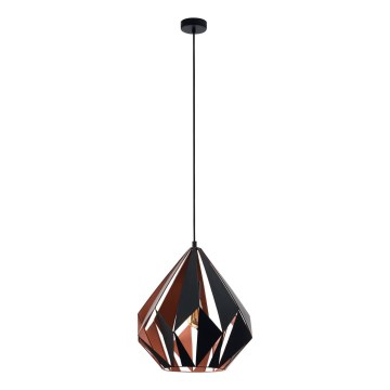 Eglo 62834 - Пендел CARLTON PRO 1xE27/60W/230V Ø 44 см черен