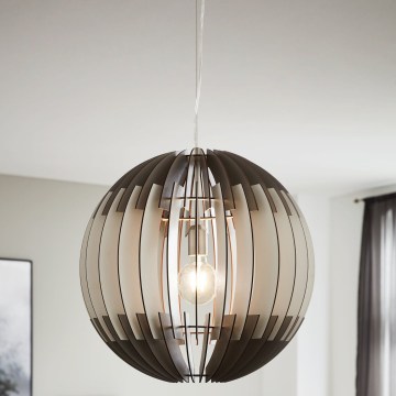 Eglo 63256 - Висяща лампа на кабел OLMERO PRO 1xE27/60W/230V, Ø 40 см, сива/бяла