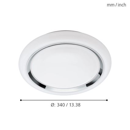 Eglo 64529 - LED RGBW Димируем плафон CAPASSO-C LED/17W/230V бял