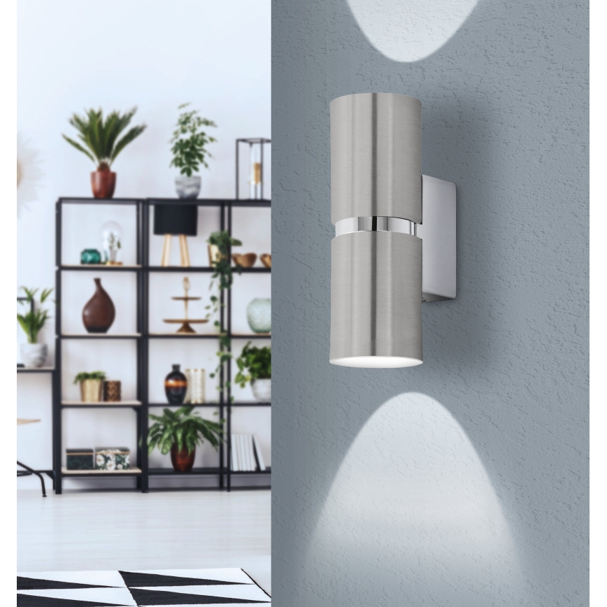 Eglo 64794 - LED аплик PASSA PRO 2xGU10/3,3W/230V 3000K матов хром