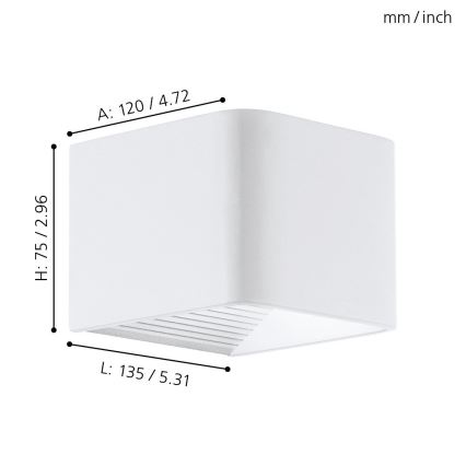 Eglo 65043 - LED Екстериорен аплик DONINNI PRO LED/5W/230V IP44 бял