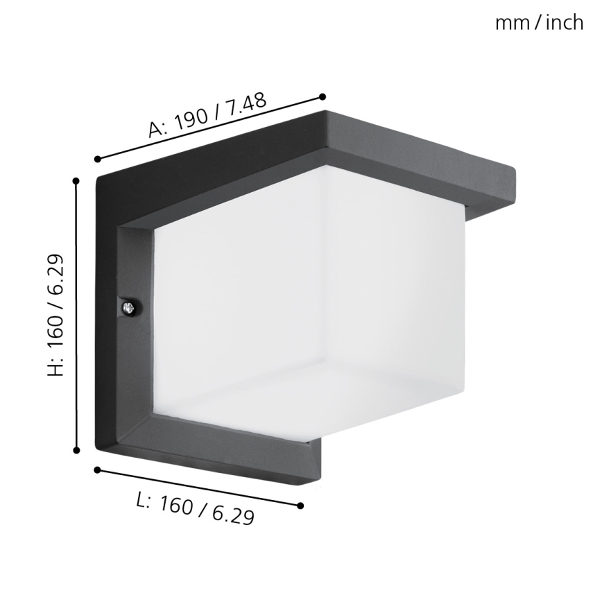 Eglo 65046 - LED Екстериорен аплик DESELLA PRO LED/10W/230V IP54 антрацит