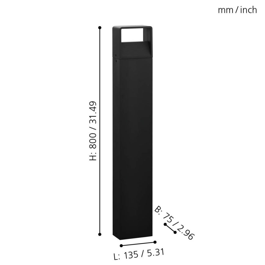 Eglo 65082 - LED Екстериорна лампа DONINNI PRO LED/5W/230V 3000K 40 см IP44 антрацит