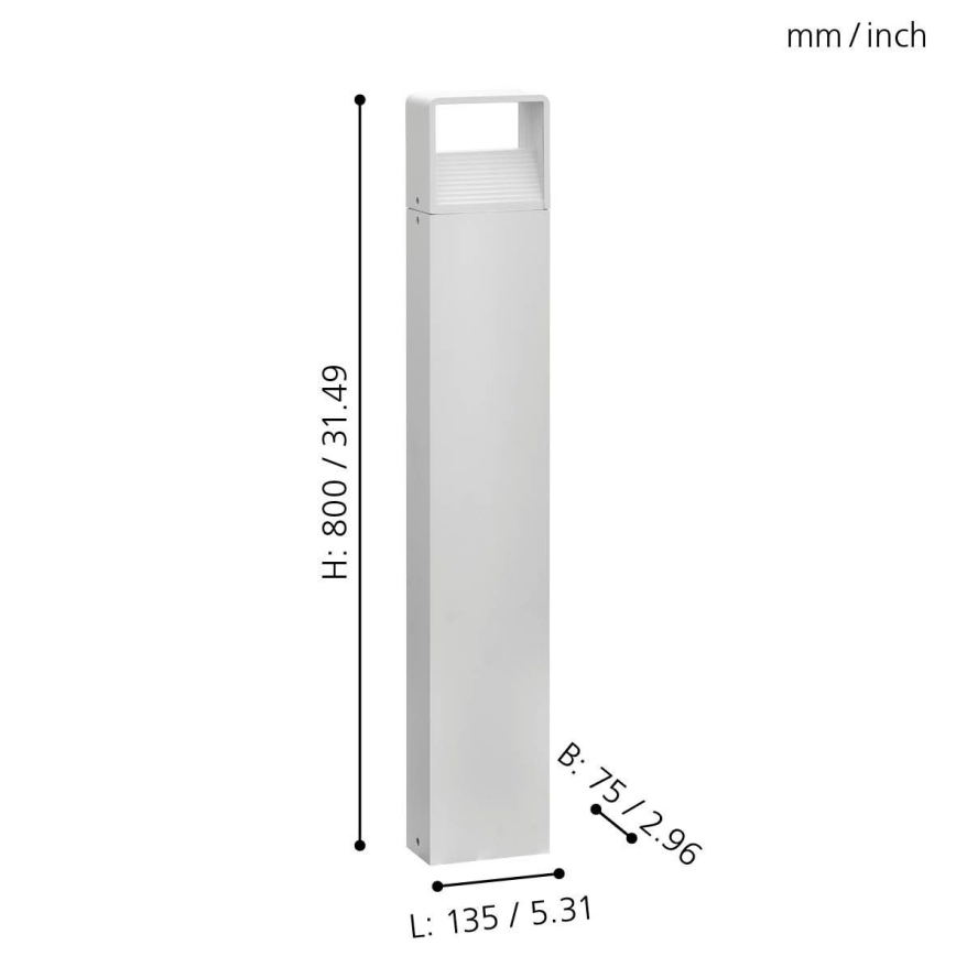 Eglo 65085 - LED Екстериорна лампа DONINNI PRO LED/5W/230V 3000K 80 см IP44 бял