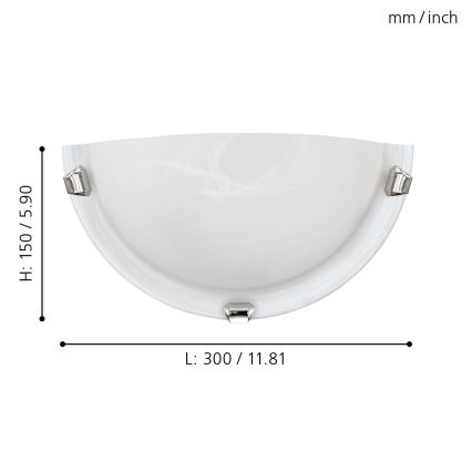 Eglo - Стенно осветително тяло 1xE27/60W/230V алабастрово стъкло