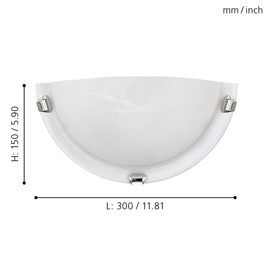 Eglo - Стенно осветително тяло 1xE27/60W/230V алабастрово стъкло