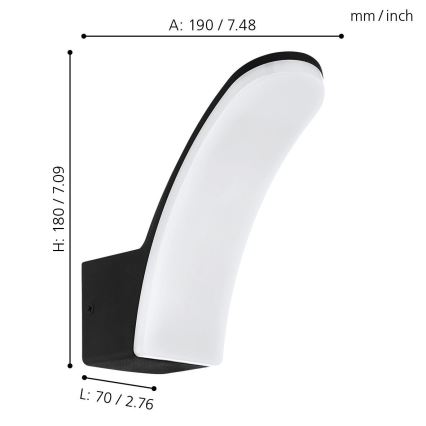 Eglo 74021 - LED Екстериорен аплик LACONELLA LED/11,5W/230V 4000K IP44