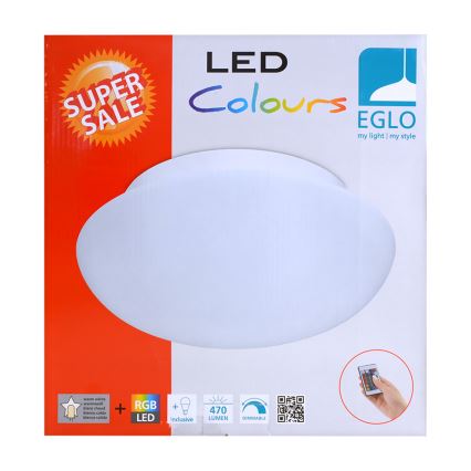 Eglo 75351 - LED RGB Димируема  Таванна лампа ELLA-C 1xE27/7,5W/230V + дистанционно управление