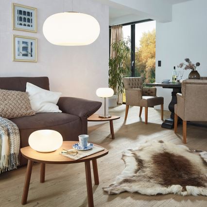 Eglo 75355 - LED RGB Димируема настолна лампа OPTICA-C 2xE27/7,5W/230V Ø 28 см + дистанционно управление