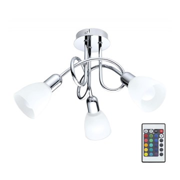 Eglo 75357 - LED RGB Димируем полилей за повърхностен монтаж DAKAR-C 3xE14/4W/230V + дистанционно управление