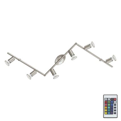 Eglo 75387 - LED RGB Димируем спот BUZZ-C 6xGU10/4W/230V + дистанционно