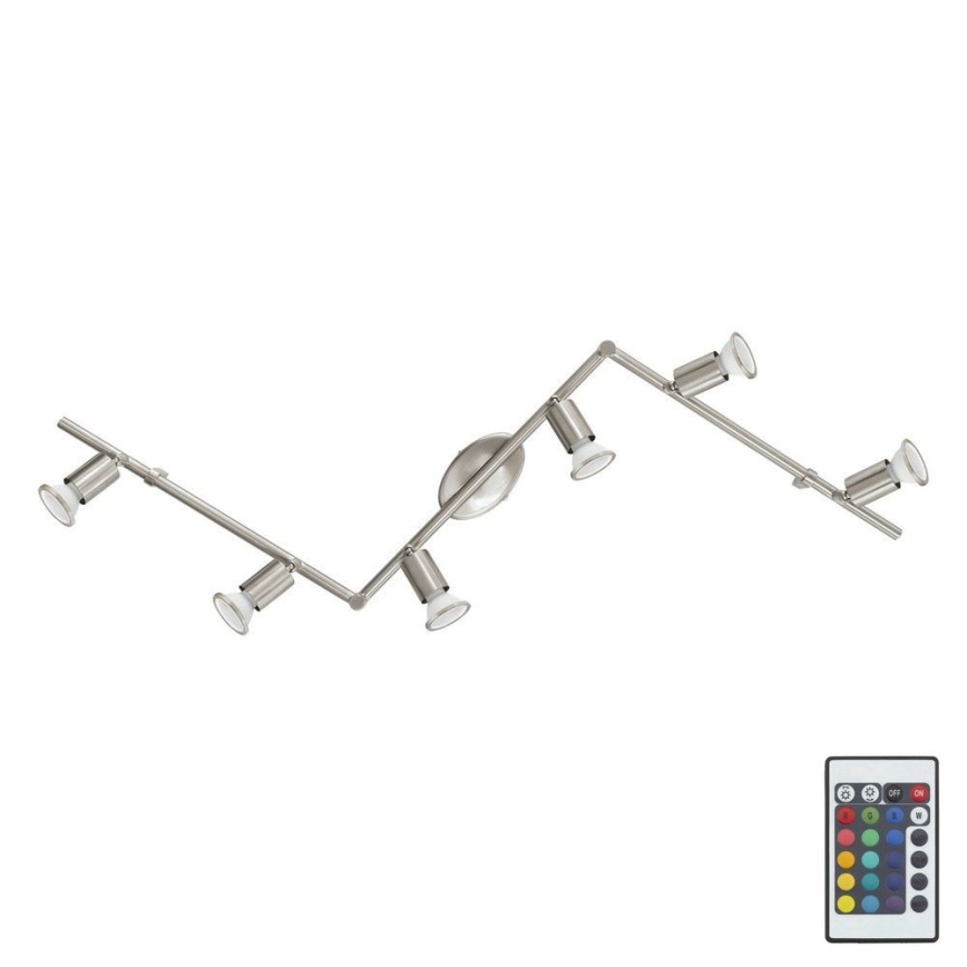 Eglo 75387 - LED RGB Димируем спот BUZZ-C 6xGU10/4W/230V + дистанционно