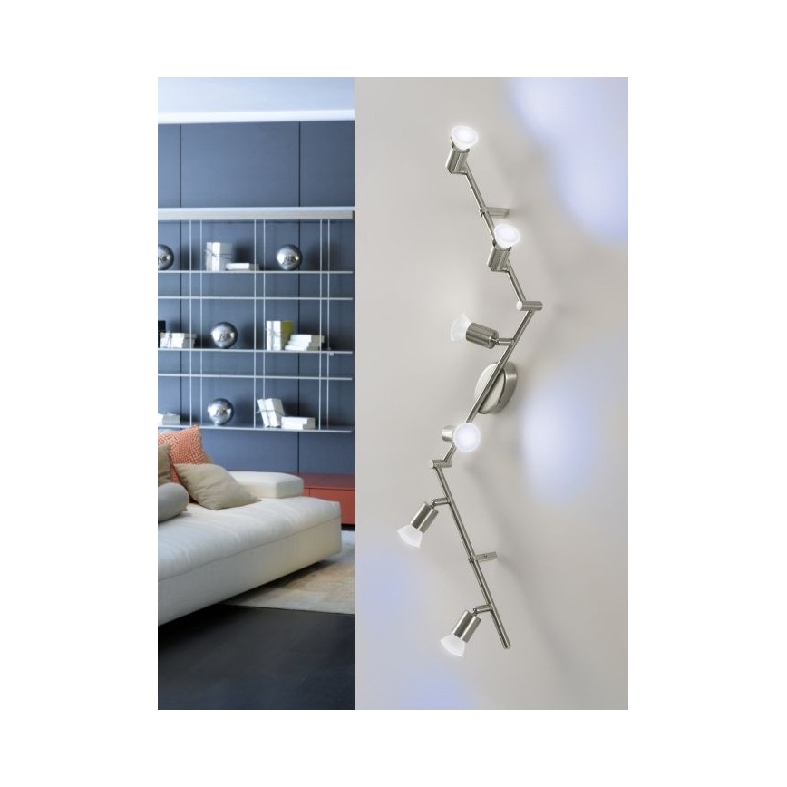 Eglo 75387 - LED RGB Димируем спот BUZZ-C 6xGU10/4W/230V + дистанционно