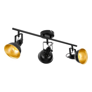 Eglo 75513 - Точково осветително тяло THORNTON 3xE14/28W/230V черно/златно