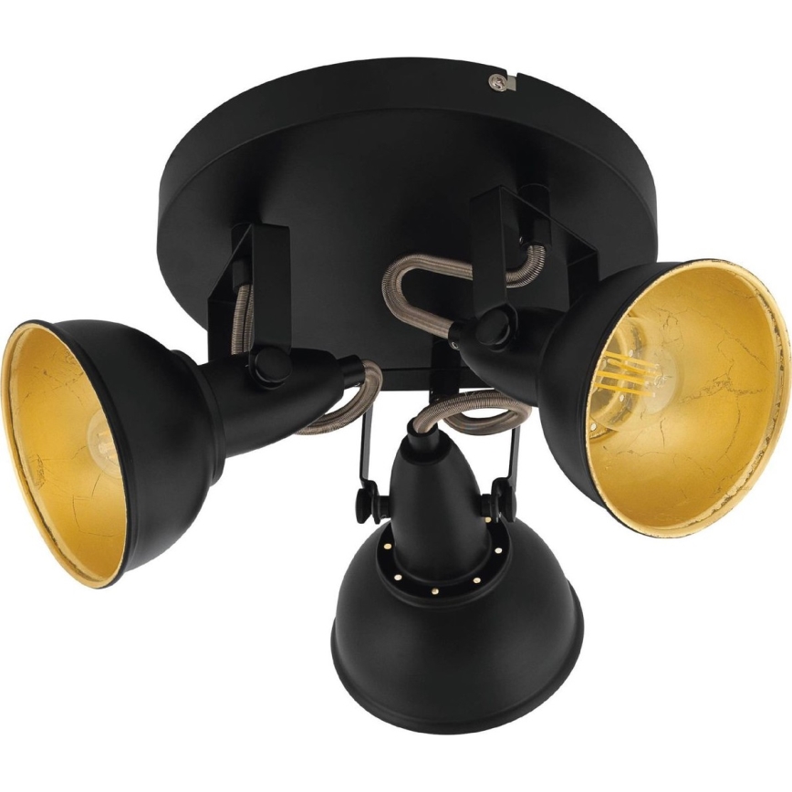 Eglo 75514 - Точково осветително тяло THORNTON 3xE14/28W/230V черно/златисто