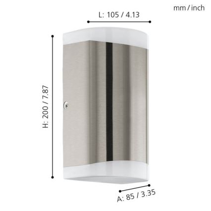 Eglo - LED Екстериорен аплик 2xGU10/4,6W/230V IP44