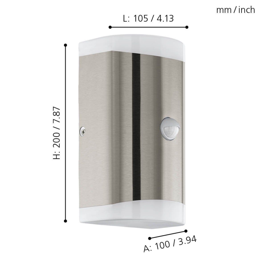 Eglo - LED Екстериорен аплик със сензор 2xGU10/4,6W/230V