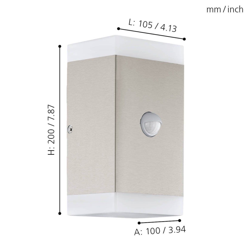 Eglo - LED Екстериорен аплик със сензор 2xGU10/4,6W/230V IP44