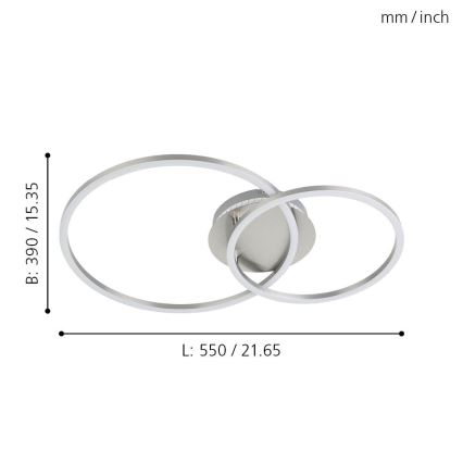Eglo - LED RGB Димируем полилей за повърхностен монтаж LED/21,5W/230V 3000-6500K + дистанционно