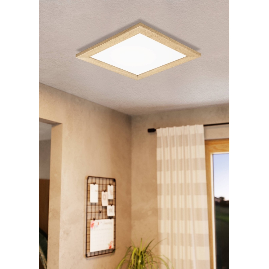 Eglo 75643 - LED Плафониера CALEMAR LED/19W/230V 4000K 43,7x 43,7 см кафяв