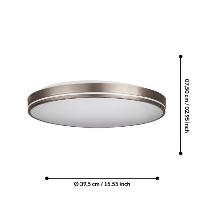 Eglo - LED Димируем плафон LED/22W/230V 3000-6500K + дистанционно