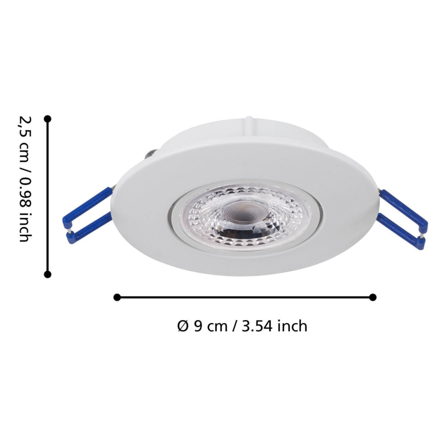 Eglo 75763 - К-кт 3x LED Лампа за окачен таван ZUJAR LED/3,4W/230V бял