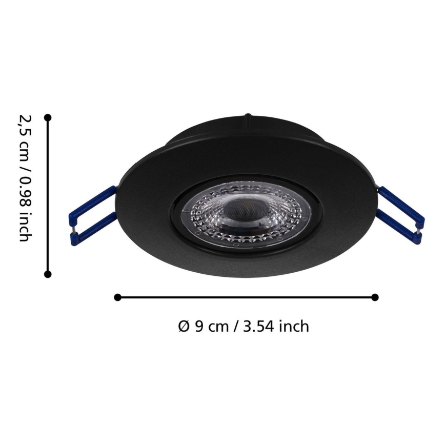Eglo 75765 - К-кт 3x LED Лампа за окачен таван ZUJAR LED/3,4W/230V черен
