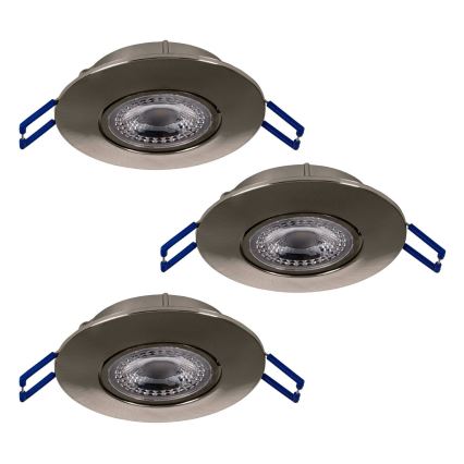 Eglo 75765 - К-кт 3x LED Лампа за окачен таван ZUJAR LED/3,4W/230V матов хром