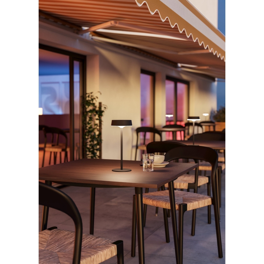 Eglo - LED димируема соларно-зареждаща сензорна настолна лампа LED/3W/5V 3000-6000K 1800 mAh IP44 черна