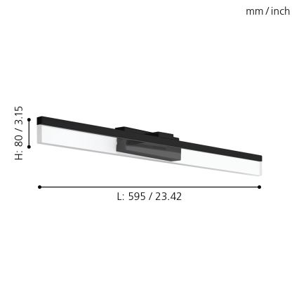 Eglo 780432 - LED Лампа за огледало в баня YANGUAS LED/11W/230V 3000K 59,5 см IP44