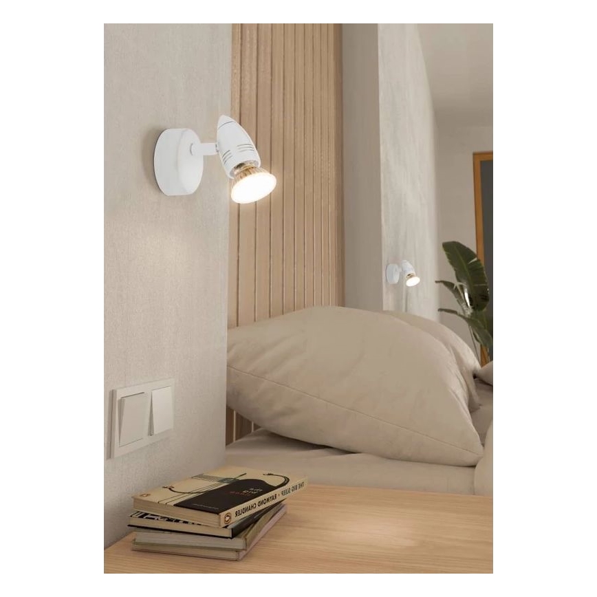 Eglo 780447 - LED Стенен спот SABADELL 1xGU10/2,8W/230V 3000K бял